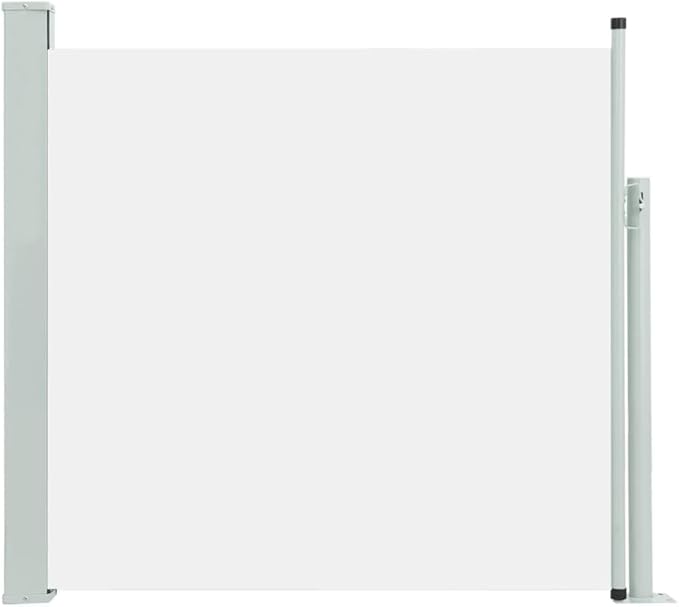 YAFF Patio Retractable Outdoor Folding Privacy Divider, Water & UV Resistant Sun Shade Privacy Wind Screen for Garden, Backyard, Balcony, Terrace 66.9"x118.1" Cream (15.62lbs)