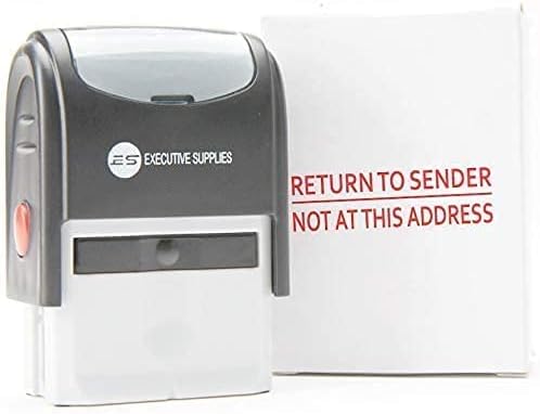 Return to Sender Stamp, Wrong Address Return to Sender Rubber Stamp, self Inking Rubber Stamp -Red Ink-with More Impressions, Designed with Advanced Technology by Executive Supplies