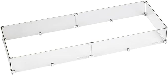 53.5" X 19.5" X 6” Rectangular Glass Flame Guard