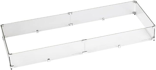 53.5" X 19.5" X 6” Rectangular Glass Flame Guard
