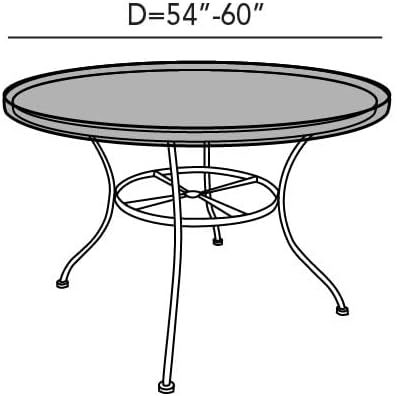 Covermates Classic Round Table Top Cover – All-Weather Outdoor Table Protection, Water-Resistant Vinyl, Elastic Hem, Mesh Vents, Patio Furniture Cover, Round 54-60 DIAMETER, Green