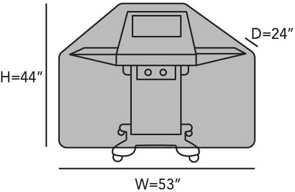Covermates Grill Cover - Weather Resistant Outdoor Cover, Heavy Duty BBQ Covers for Large Outdoor Kitchen, Classic 12-Guage Vinyl, 53 Inch, Black