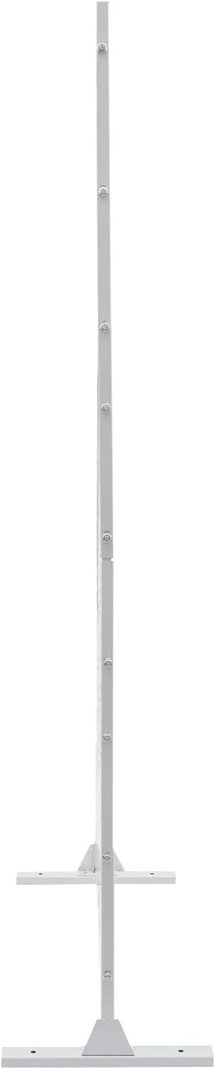 75" H×35" W Decorative Outdoor Privacy Screen with Stand, Outdoor Decor Privacy Fence Screen Metal Fence Panels, Free Standing Metal Divider for Patio Lawn Deck (White-Rectangular)