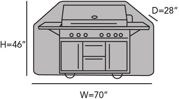 Covermates Grill Cover - Weather Resistant Outdoor Cover, Heavy Duty BBQ Covers for Large Outdoor Kitchen, Elite 300D Polyester, 70 Inch, Charcoal