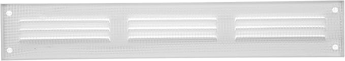 Repa Market 2-Pack 12x2 Inch Air Vent Cover/White Galvanized Steel Louvered Grill Cover with Mesh Screen/Wall or Ceiling Vent/Durable Flush Mount HVAC Register for Indoor and Outdoor Ventilation
