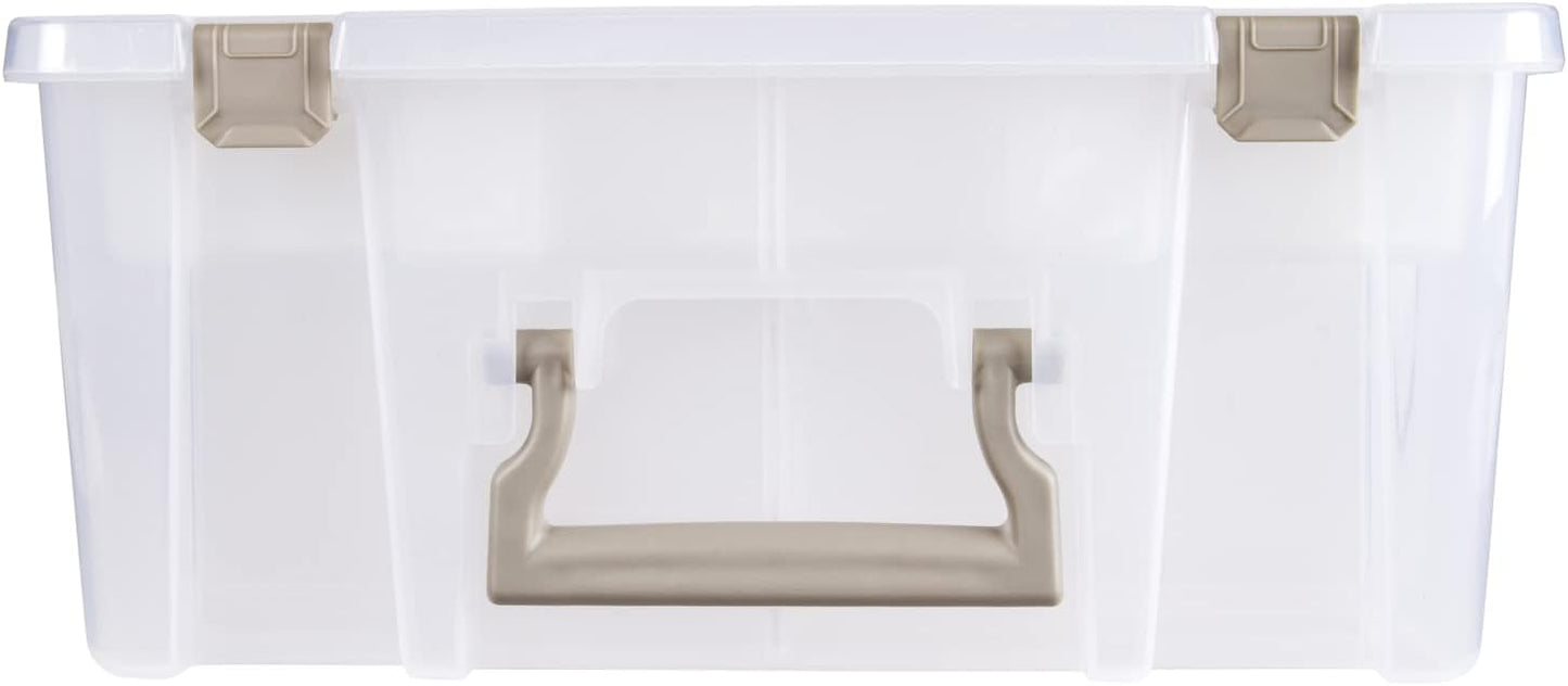 ArtBin 6899AZ Super Satchel Double Deep with Lift-Out Tray Storage Container, Portable Arts & Crafts Organizer with Removable Dividers, Clear