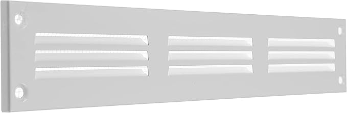 Repa Market 2-Pack 12x2 Inch Air Vent Cover/White Galvanized Steel Louvered Grill Cover with Mesh Screen/Wall or Ceiling Vent/Durable Flush Mount HVAC Register for Indoor and Outdoor Ventilation