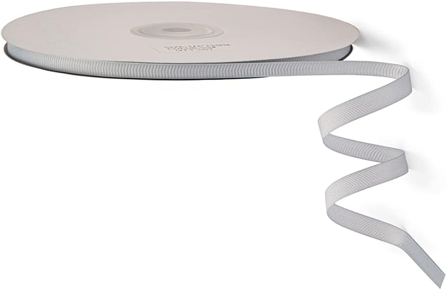 LIUYAXI 1/4" X 50 Yards Solid Silver/Grey Grosgrain Ribbon, Perfect for Crafts, Wedding Decor, DIY Hair Accessories, Sewing, Gift Package Wrapping and More