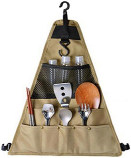 Outdoor Camping Utensil Organizer Bag – Portable Hanging Triangular Storage Pouch for Tableware, Cooking Tools, BBQ Accessories & Picnic Gear