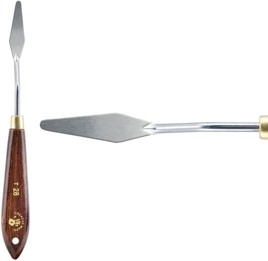 Creative Mark Stainless Steel Palette Knife Painting Tools - Paint Palette with Wooden Handle - Variety of Shapes and Sizes - 28T, 1-3/4 in