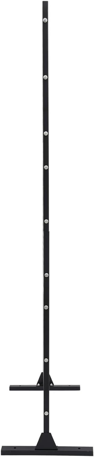 75" H×35" W Decorative Outdoor Privacy Screen with Stand, Outdoor Decor Privacy Fence Screen Metal Fence Panels, Free Standing Metal Divider for Patio Lawn Deck (Black-Small Square)