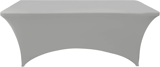 114 10-Pack 6ft Spandex Table Covers for Rectangle Standard Folding Tables - Wrinkle Resistant Stretch Tablecloths - Ultimate Fitted Table Protector for Parties, Banquet, and Wedding