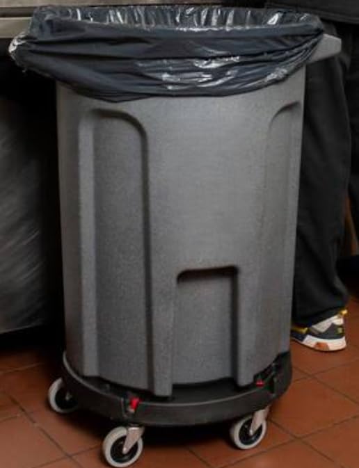 20 Gallon Dark Gray Outdoor Lidless Trash Can – Heavy Duty Resin Waste Container for Yard, Garage, Shop & Commercial Use, Durable Weather-Resistant Design for Daily Trash and Debris Disposal