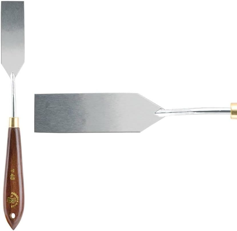 Creative Mark Stainless Steel Palette Knife Painting Tools - Paint Palette with Wooden Handle - Variety of Shapes and Sizes - 46T, 2-1/2 in