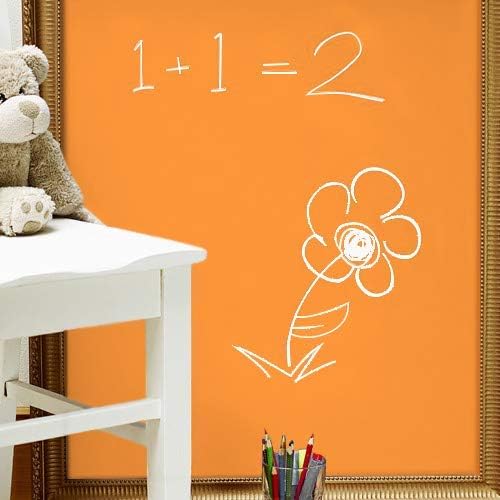 Chalkboard Blackboard Paint - Brush on Wood, Metal, Glass, Wall, Plaster Boards Sign, Frame or Any Surface. Use with Chalk Pen Wet Erase, Non-Toxic - Matte Finish [Orange] - (8.5oz Cover 32 sf)