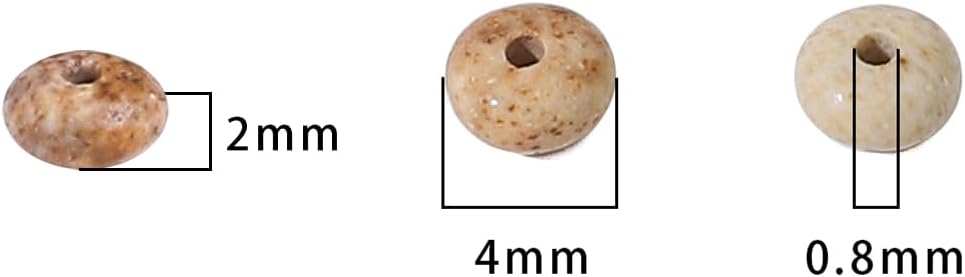 Natural Brown Picture Disk Stone Beads 4x2mm 160pcs Rondelle Loose Semi Gemstone Beads for Jewelry Making Design