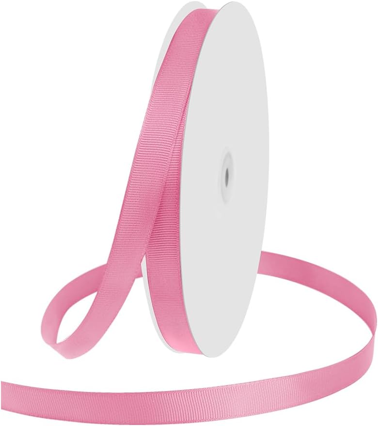 5/8" X 100 Yards Pink Grosgrain Ribbon, Premium Grosgrain Ribbon for Sewing, Gift Wrapping, Bow Making, Wedding Decor, Wrapping and More (Pink)