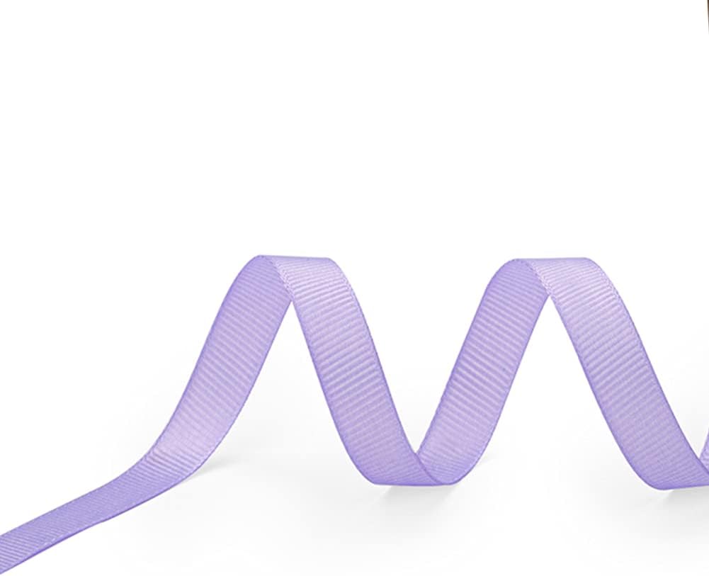 LIUYAXI 3/8" X 50 Yards Solid Lavender Grosgrain Ribbon, Perfect for Crafts, Wedding Decor, DIY Hair Accessories, Sewing, Gift Package Wrapping and More