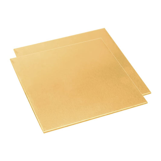 10 Gauge Brass Sheet，H62 Brass Plates Metal 0.098" Thickness x 3.9" Width x 3.9" Lenght, for Models, Crafts, Repairs, Electrical, 2Pcs
