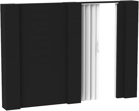 EverBlock 10’ x 7’ Wall Kit with Accordion Door | 3’ x 7’ Doorway | Modular Building Blocks | Wall Display System | Room Divider & Partition | Easy to Connect & Reuse | Indoor & Outdoor Use | Black
