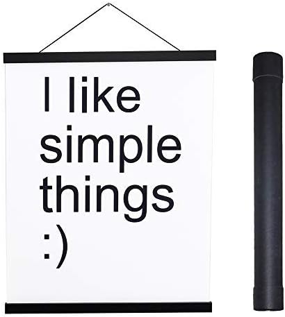 Artmag Magnetic Poster Hanger Frame, 33x24 33x23 33x47 Light Wood Wooden Magnet Canvas Artwork Print Poster Hangers Frames Hanging Kit (Black, 33")