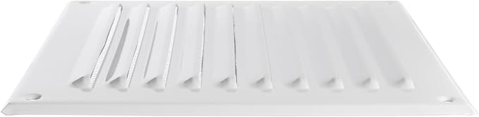 Square Ventilation Grille / 6" x 6" Inch Inside Measurement/White Metal Air Vent Louver - Inside/Outside use - / 7.7" x 7.7" Inch Outer Measurement