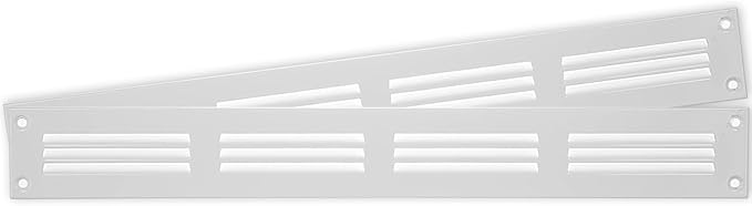 Repa Market 2-Pack Air Vent Cover 16x2 Inch (Outer Dimensions) White Galvanized Steel Louvered Grill Cover with Mesh Screen/Wall or Ceiling Vent/HVAC Register for Indoor and Outdoor Ventilation