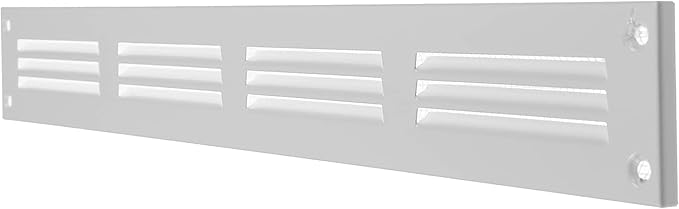Repa Market 5-Pack Air Vent Cover 16x2 Inch (Outer Dimensions) White Galvanized Steel Louvered Grill Cover with Mesh Screen/Wall or Ceiling Vent/HVAC Register for Indoor and Outdoor Ventilation