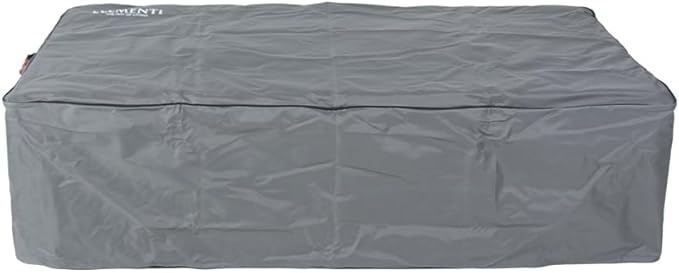 Elementi Granville Fire Pit Bundle Outdoor Firepit Set Includes 60” Dark Grey Propane Concrete Firepit Table, Glass Windscreen, Stainless Steel Cover, Canvas Cover, Floor Mat, Ice Bucket