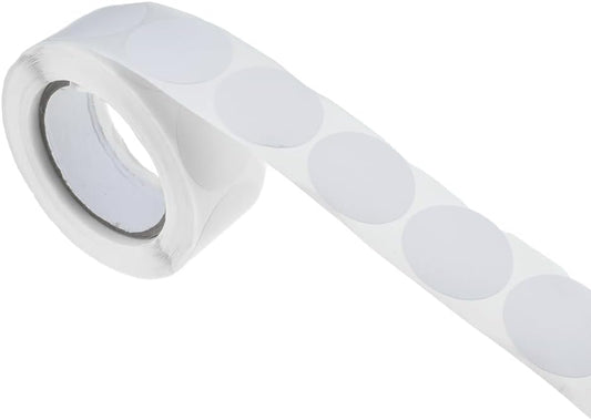 HAHIYO 1Inch 500Pcs White Kraft Label Sticker Roll - Round, Blank, Permanent Adhesive Dot Sticker for Jar, Canning, Price Tag, Store Organizing