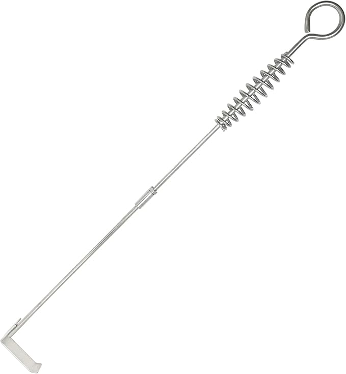 22" BBQ Ash Tool Poker Rake, Charcoal and Grill Cleaning Ash Tools for Big Green Egg, Kamado Joe and Other Charcoal Grills Corner Cleaner Accessories