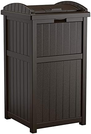 Suncast Trash Hideaway Outdoor Patio 33 Gal Garbage Waste Trash Can Bin (6 Pack)