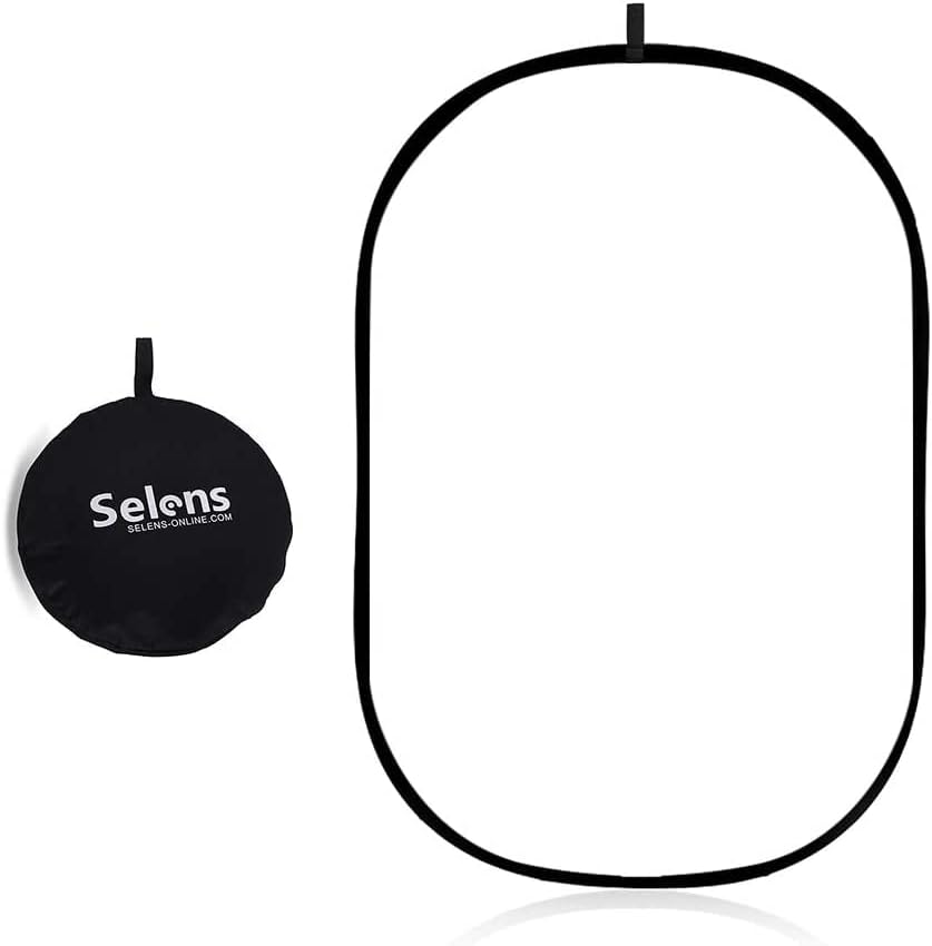 Selens 23.6x35.4in/60x90cm Oval Light Reflector Diffuser, Collapsible Soft Light Diffusion with Carrying Bag for Photo Studio Photography