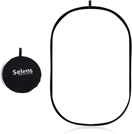 Selens 23.6x35.4in/60x90cm Oval Light Reflector Diffuser, Collapsible Soft Light Diffusion with Carrying Bag for Photo Studio Photography