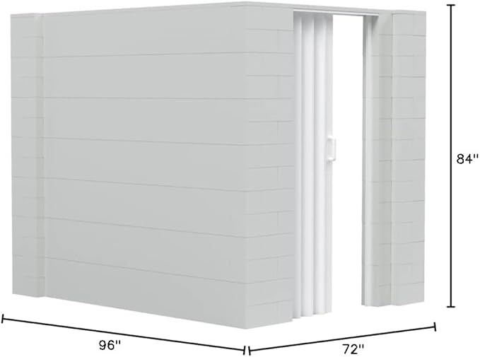 EverBlock 6’ x 8’ x 7’ L-Shaped Wall Kit with Accordion Door | 3’ x 7’ Doorway | Modular Building Blocks | Wall Display | Room Divider & Partition | Reusable | Indoor & Outdoor Use | Green