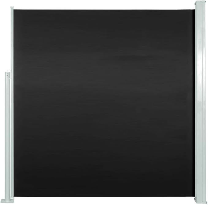YAFF Retractable Outdoor Folding Privacy Divider, Water & UV Resistant Sun Shade Privacy Wind Screen for Garden, Backyard, Balcony, Terrace 55.1"x118.1"Black (13.75lbs)