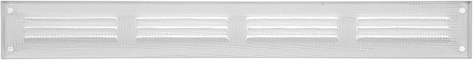Repa Market 5-Pack Air Vent Cover 16x2 Inch (Outer Dimensions) White Galvanized Steel Louvered Grill Cover with Mesh Screen/Wall or Ceiling Vent/HVAC Register for Indoor and Outdoor Ventilation