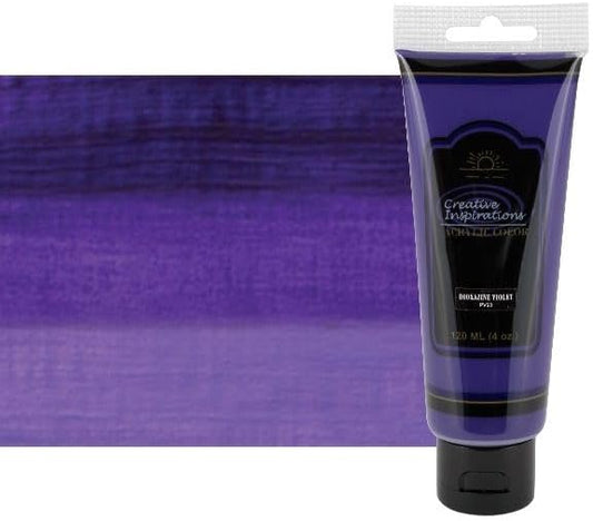 Creative Inspirations Acrylic Paint - Dioxazine Violet - 120 mL Tube - Smooth & Creamy Consistency, Vibrant Pigmentation, Great Coverage for Artists - Clean Up with Soap & Water