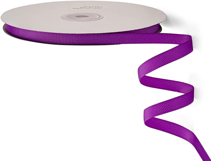 LIUYAXI 3/8" X 50 Yards Solid Purple Grosgrain Ribbon, Perfect for Crafts, Wedding Decor, DIY Hair Accessories, Sewing, Gift Package Wrapping and More