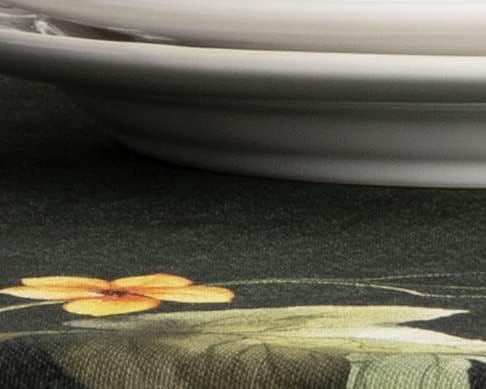 Maison d' Hermine Table Cloth Rectangle Table 100% Cotton 60 x 120 Inches Fall Tablecloth Reusable Everyday Use for Thanksgiving Christmas Decorations Dining Farmhouse (Pumpkin Garden - Dark Green)