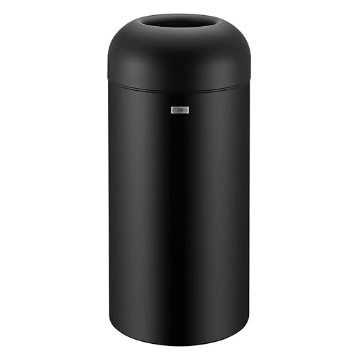 71 Liter / 18.8 Gallon Commercial Open Top Trash Can, Big Capacity, Brushed Stainless Steel (Black)
