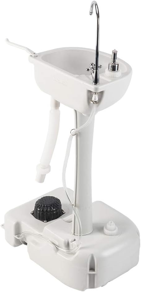 VINGLI Upgraded Portable Sink| Rolling Hand Wash Basin Stand with Towel Holder & Soap Dispenser & Wheels, Perfect for Garden/Camping/Outdoor Events/Gatherings/Worksite/RV/Indoor
