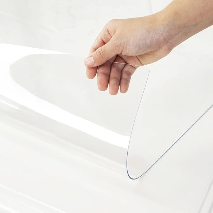 Warmstar Clear Table Cover Protector 54 x 96 Inch,1.5mm Thick Plastic Table Cover Rectangle,PVC Clear Table Protector,Desk Protector Mat for Kitchen, Dresser, Writing Desk，Dining Room Table