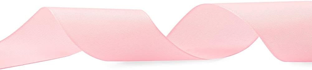 LIUYAXI 1" X 50 Yards Solid Pink Grosgrain Ribbon, Perfect for Crafts, Wedding Decor, DIY Hair Accessories, Sewing, Gift Package Wrapping and More