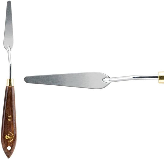 Creative Mark Stainless Steel Palette Knife Painting Tools - Paint Palette with Wooden Handle - Variety of Shapes and Sizes - 9T, 2-5/8 in