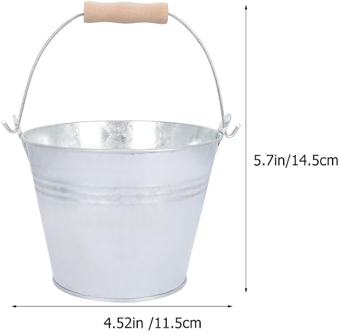 3pcs Large Capacity Iron Ash Bucket with Handle Storage Container for Fireplace Grill BBQ and Outdoor Use