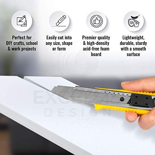 White Foam Board 24 x 36 x 3/16" (5mm) Inch, 15 Pack Acid-Free Foam Core Poster Board Sheets for Art, Crafts, Presentation, Vision Board, Signboard, and Party Decorations