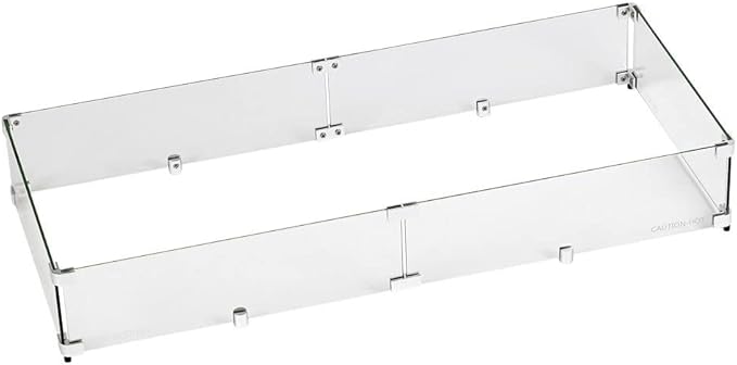 41.5" X 17.5" X 6” Rectangular Glass Flame Guard