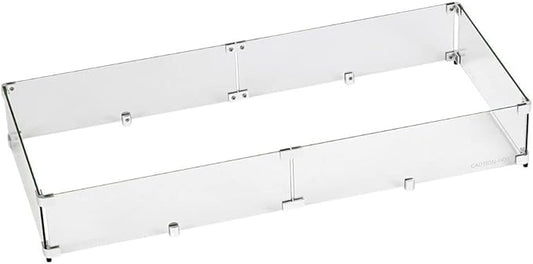 41.5" X 17.5" X 6” Rectangular Glass Flame Guard