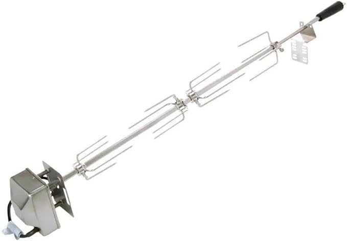Spire 36 in. Stainless Steel Rotisserie Chicken Grilling Kit with Motor, 1/2 in. Rod, 4 Forks and Hardware, Outdoor Cooking & Grills, BBQ Grills, Fits up to 36" Fireboxes, 790-0006B